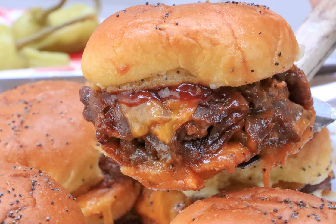 Beef and cheddar sliders