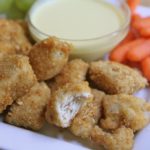 baked homemade chicken nuggets honey mustard dipping sauce recipe